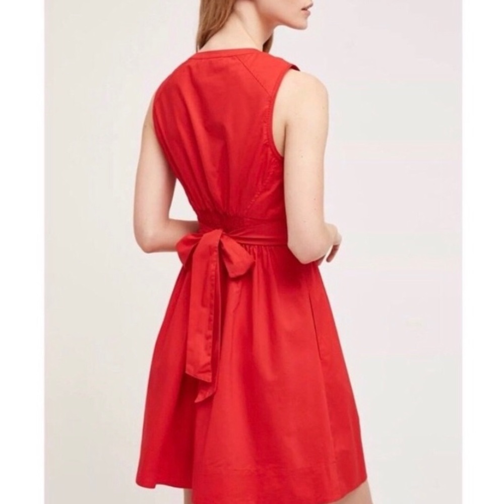 Anthropologie Maeve Red Sleeveless Dress
